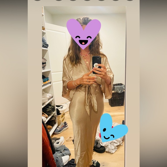 Shona Joy (size 4) NWOT - La Lune Tie Front Bias Midi Dress. - Picture 3 of 3